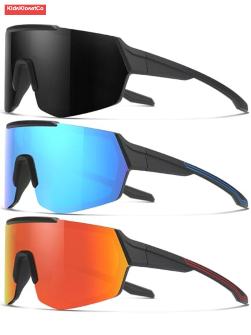 Youth Baseball Sunglasses UV Protection Sports Goggles 3 Pack